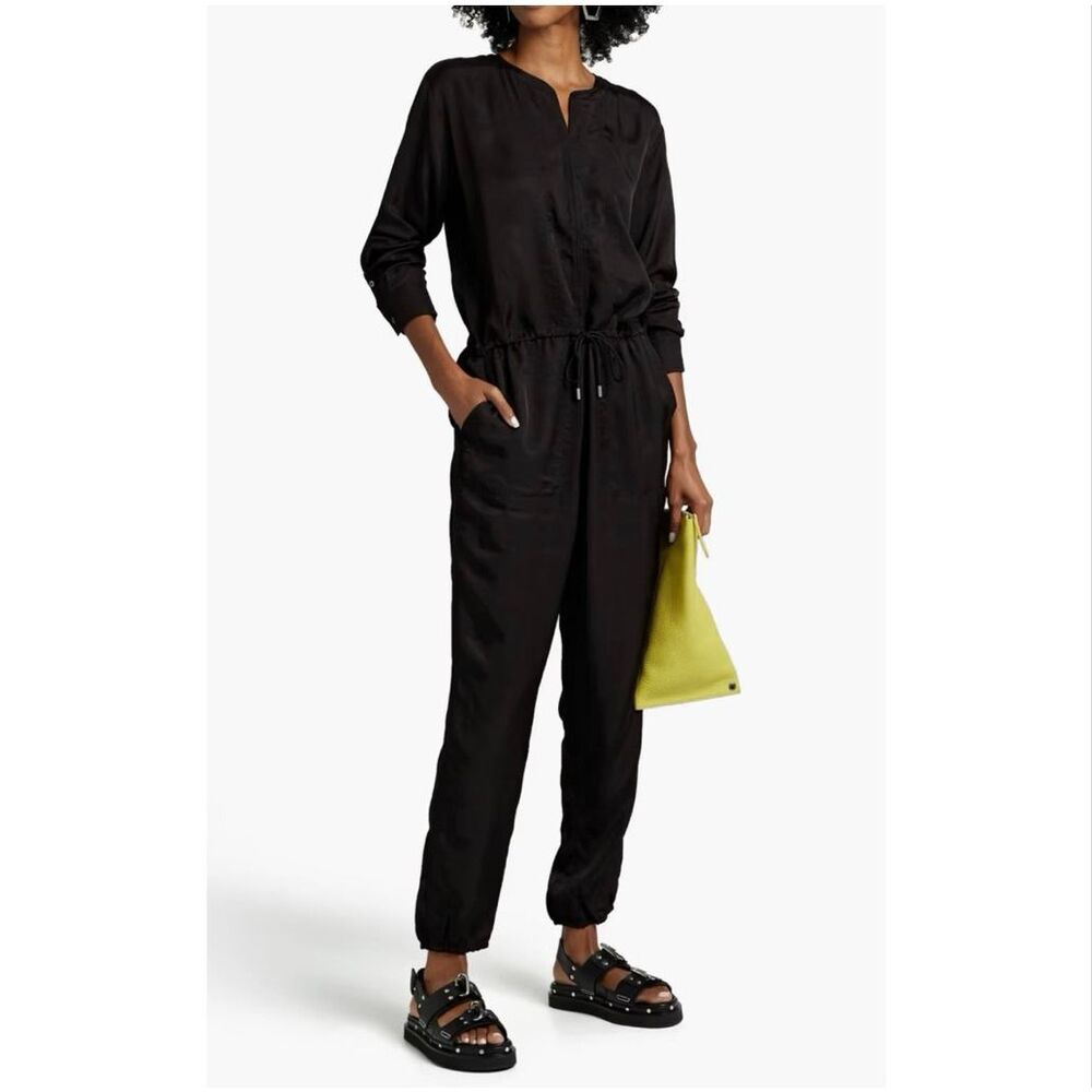 ATM Black Lyocell Blend Utility Jogger Jumpsuit Size 6